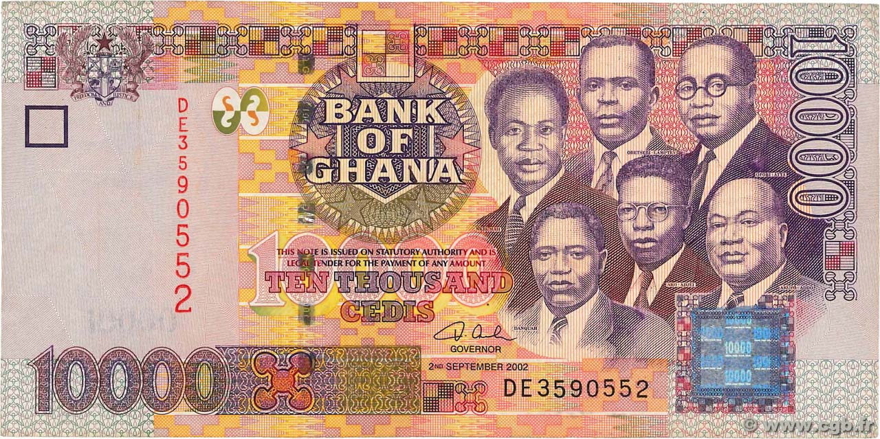 10000 Cedis GHANA  2002 P.35a VF