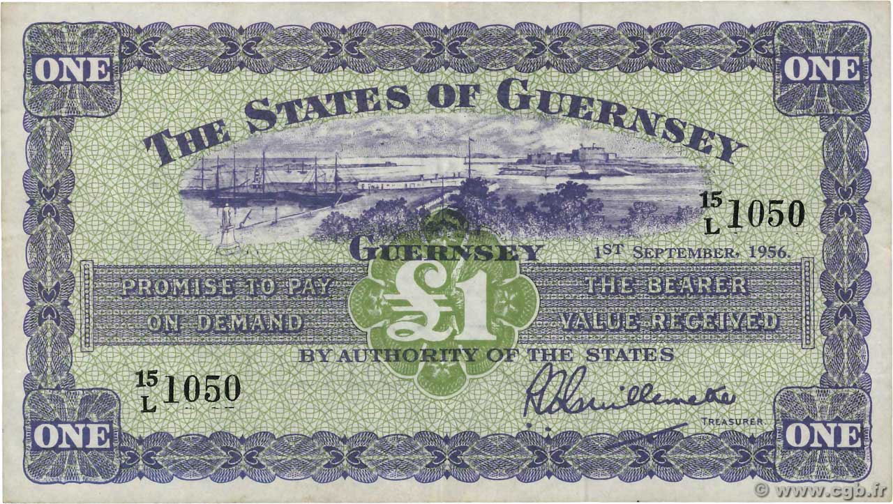 1 Pound GUERNESEY  1956 P.43a TTB+