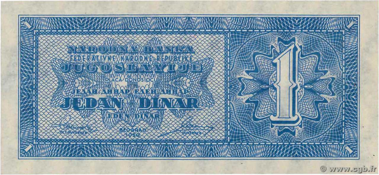 1 Dinar YUGOSLAVIA  1950 P.067Pa FDC
