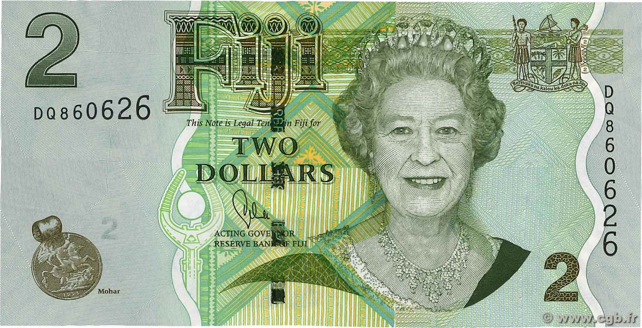 2 Dollars FIDJI  2011 P.109b pr.NEUF