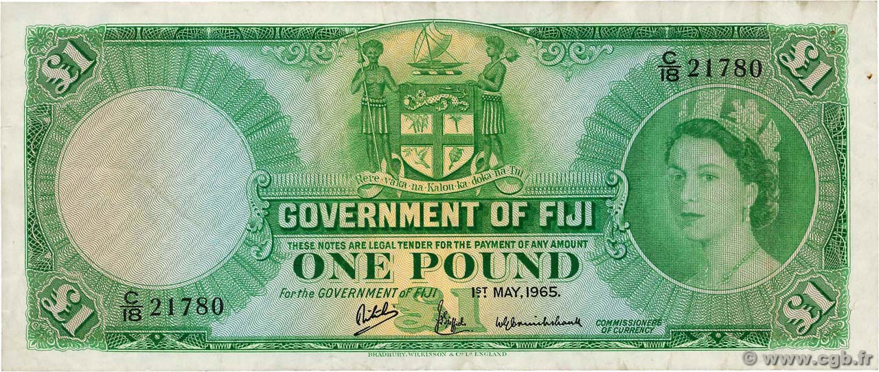 1 Pound FIJI  1965 P.053g VF-