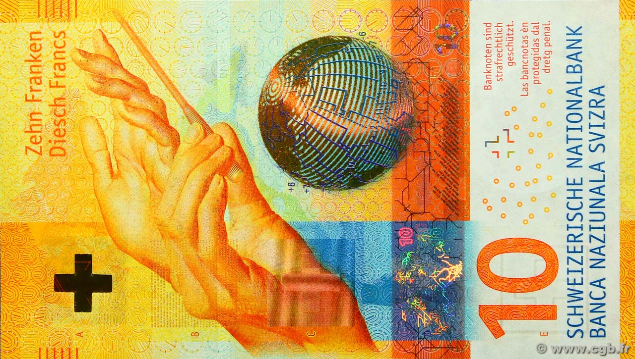 10 Francs SWITZERLAND  2016 P.75c UNC