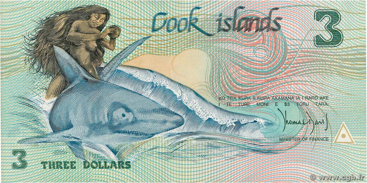 3 Dollars Commémoratif COOK ISLANDS  1992 P.06a AU