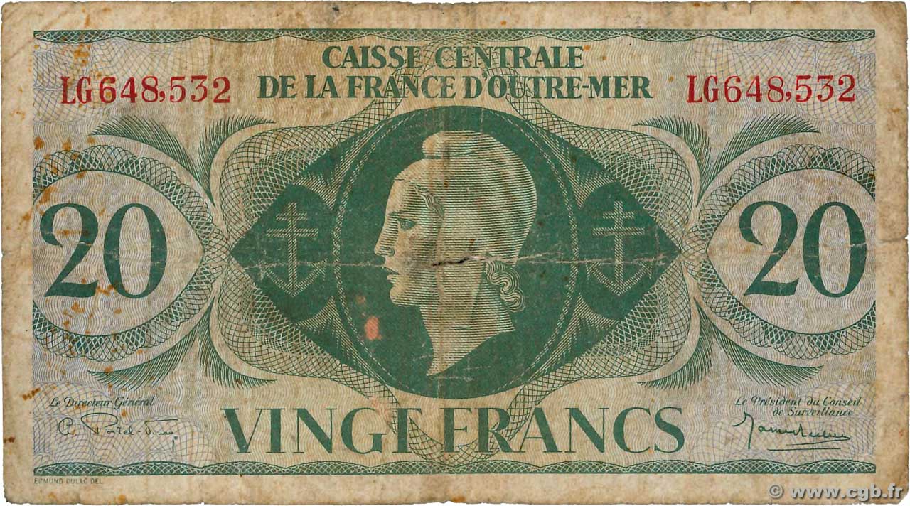 20 Francs AFRIQUE ÉQUATORIALE FRANÇAISE  1943 P.17b RC