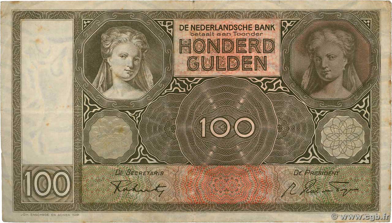 100 Gulden PAYS-BAS  1941 P.051b TB