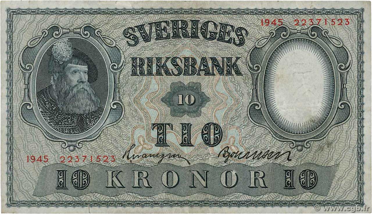 10 Kronor SUÈDE  1945 P.40f BC+