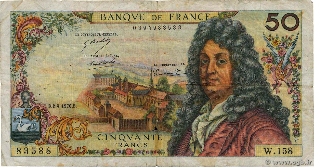 50 Francs RACINE FRANCE  1970 F.64.16 B