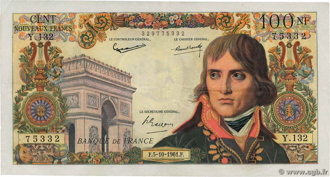 100 Nouveaux Francs BONAPARTE FRANCIA  1961 F.59.12 MBC
