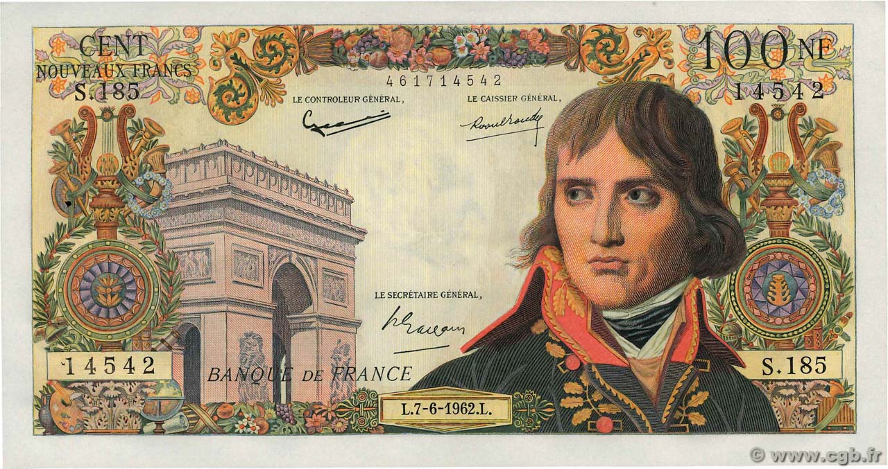 100 Nouveaux Francs BONAPARTE FRANCE  1962 F.59.16 SUP