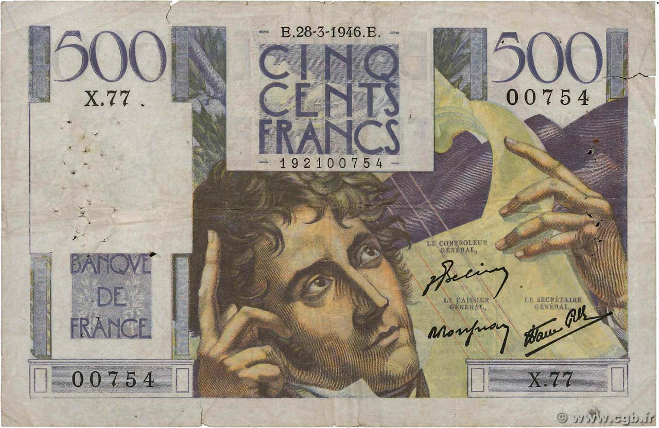 500 Francs CHATEAUBRIAND FRANCE  1946 F.34.05 B
