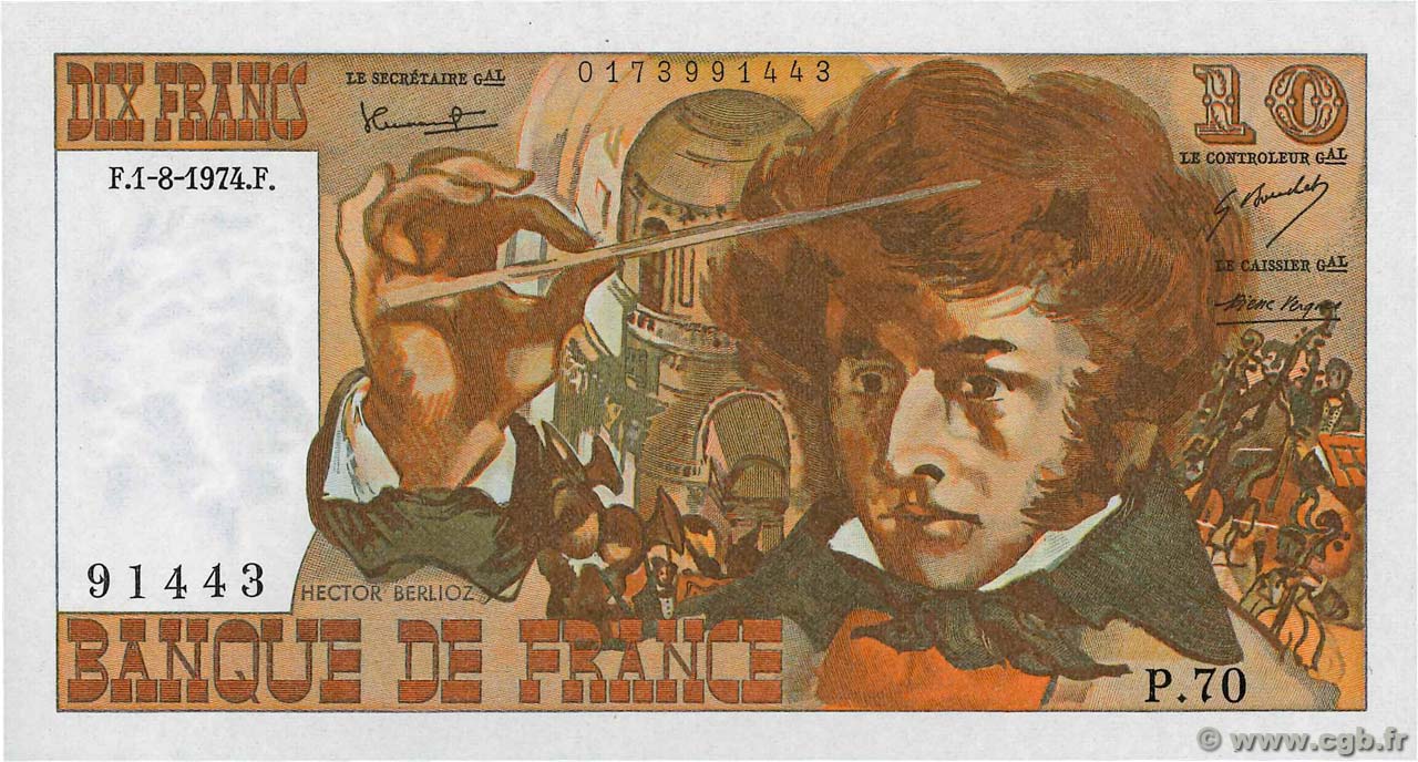 10 Francs BERLIOZ FRANCE  1974 F.63.06 NEUF