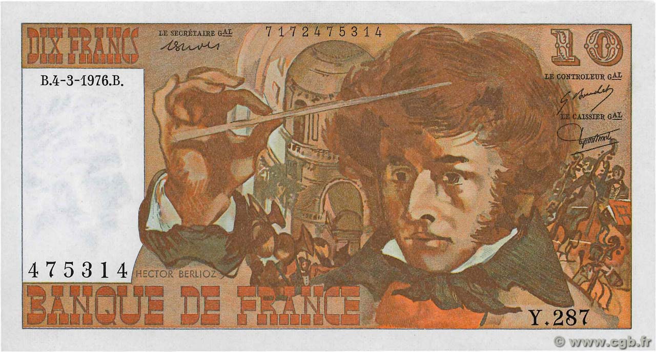 10 Francs BERLIOZ FRANCE  1976 F.63.18 pr.NEUF