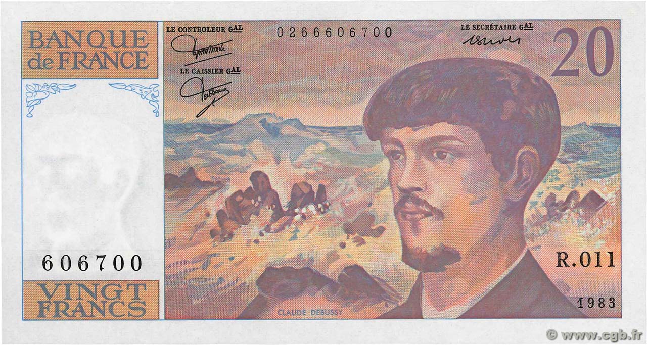20 Francs DEBUSSY FRANCE  1983 F.66.04 NEUF