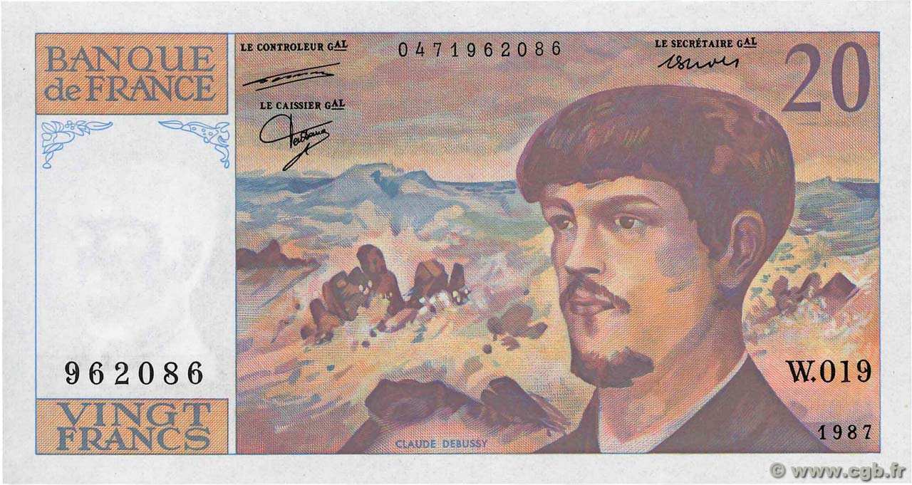 20 Francs DEBUSSY FRANCE  1987 F.66.08 NEUF