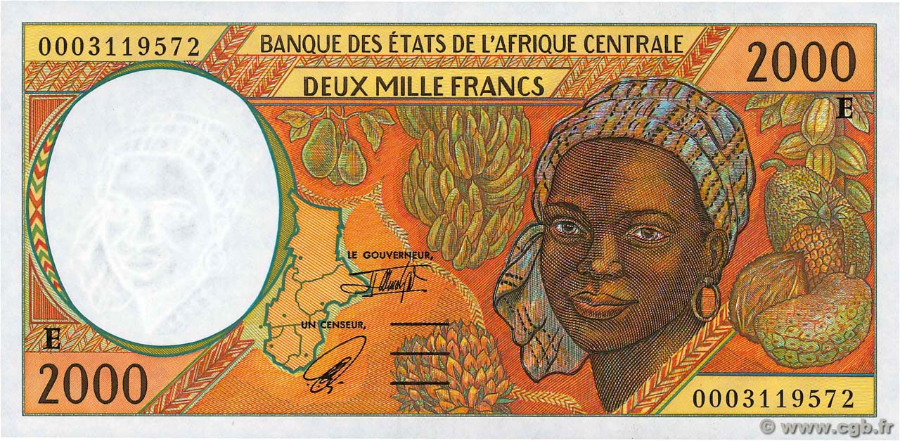 2000 Francs STATI DI L  AFRICA CENTRALE  2000 P.203Eg FDC