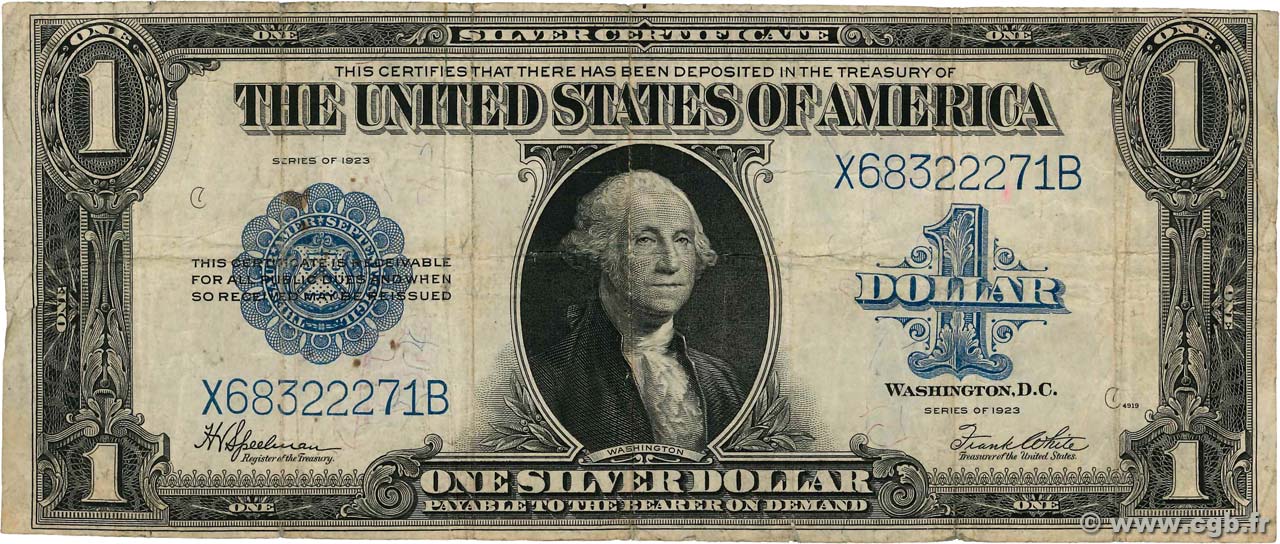 1 Dollar VEREINIGTE STAATEN VON AMERIKA  1923 P.342 fS