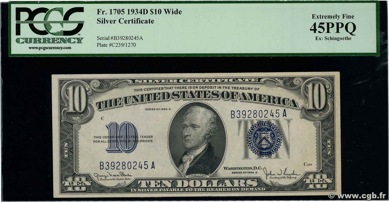 10 Dollars ÉTATS-UNIS D AMÉRIQUE  1934 P.415d SUP