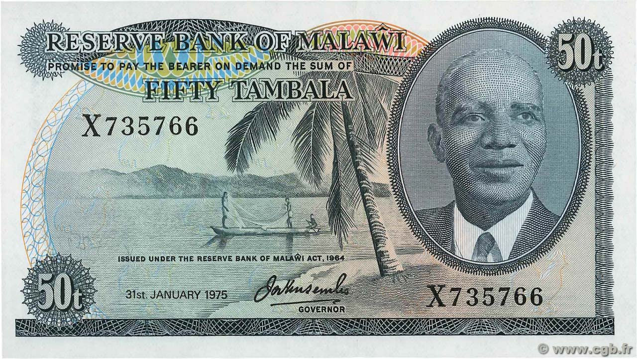 50 Tambala MALAWI  1975 P.09c NEUF