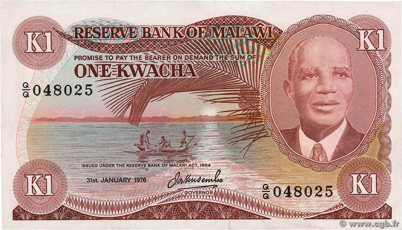 1 Kwacha MALAWI  1976 P.14a SUP+
