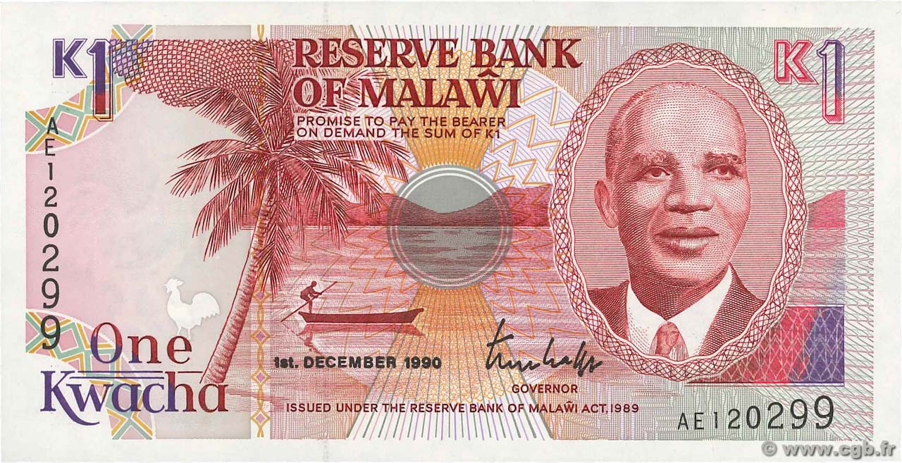 1 Kwacha MALAWI  1990 P.23a ST
