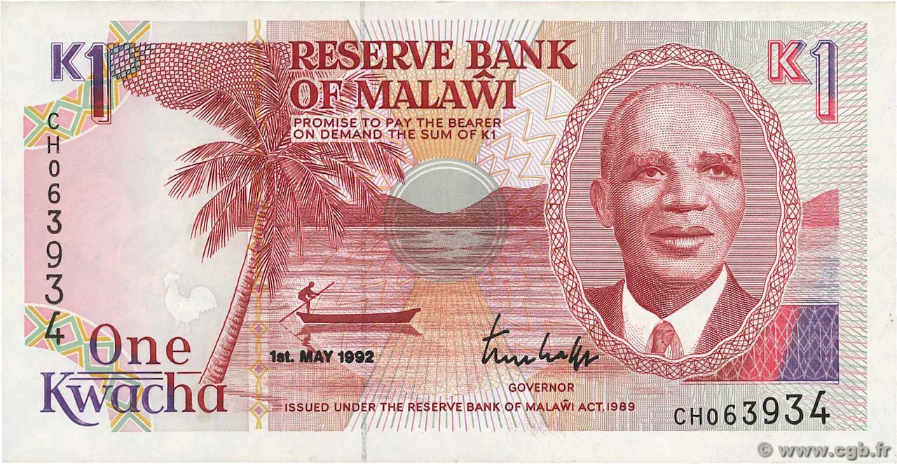 1 Kwacha MALAWI  1992 P.23b SUP