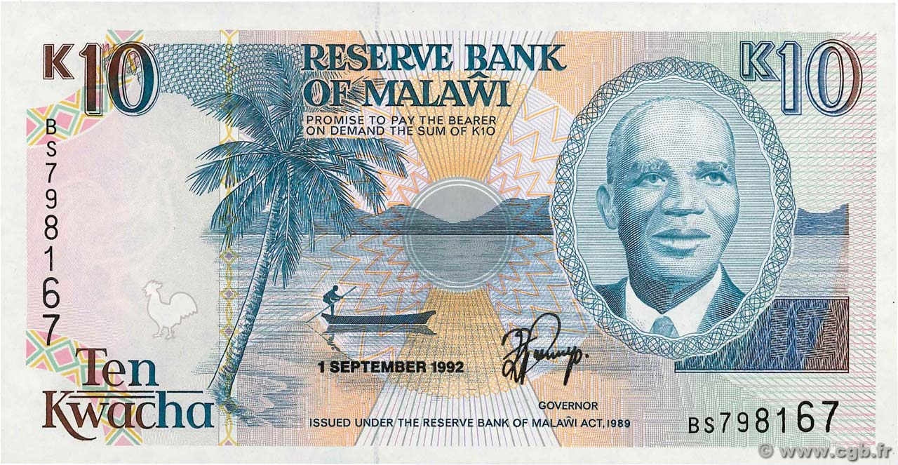 10 Kwacha MALAWI  1992 P.25b FDC