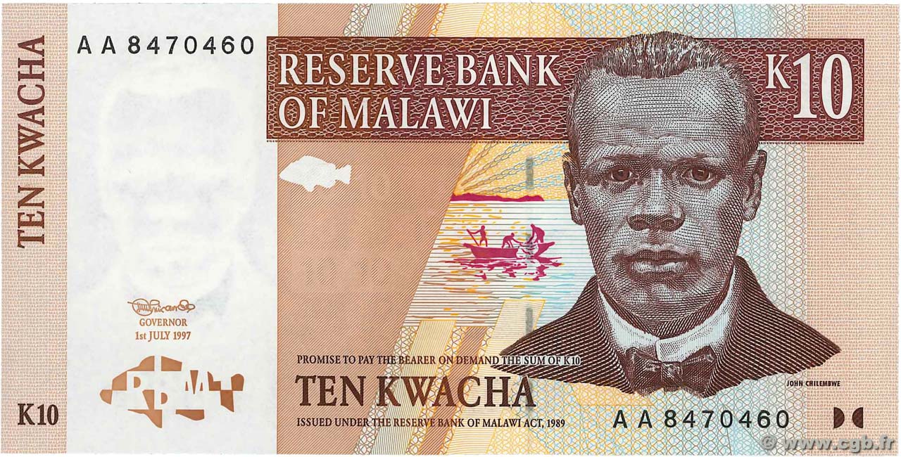 10 Kwacha MALAWI  1997 P.37 UNC-