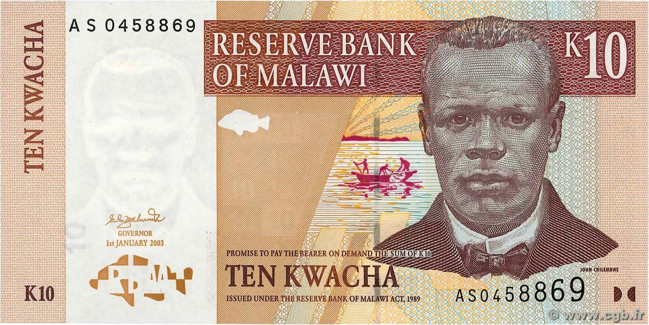 10 Kwacha MALAWI  2003 P.43a UNC