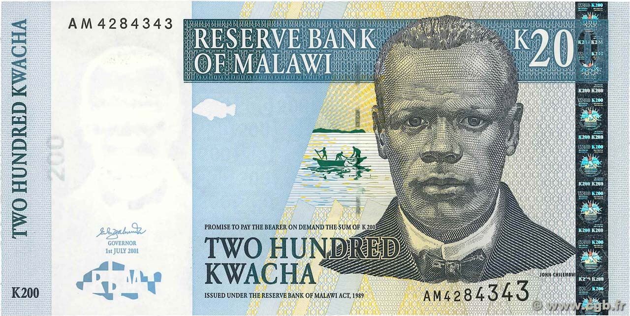 20 Kwacha MALAWI  2001 P.47a fST+