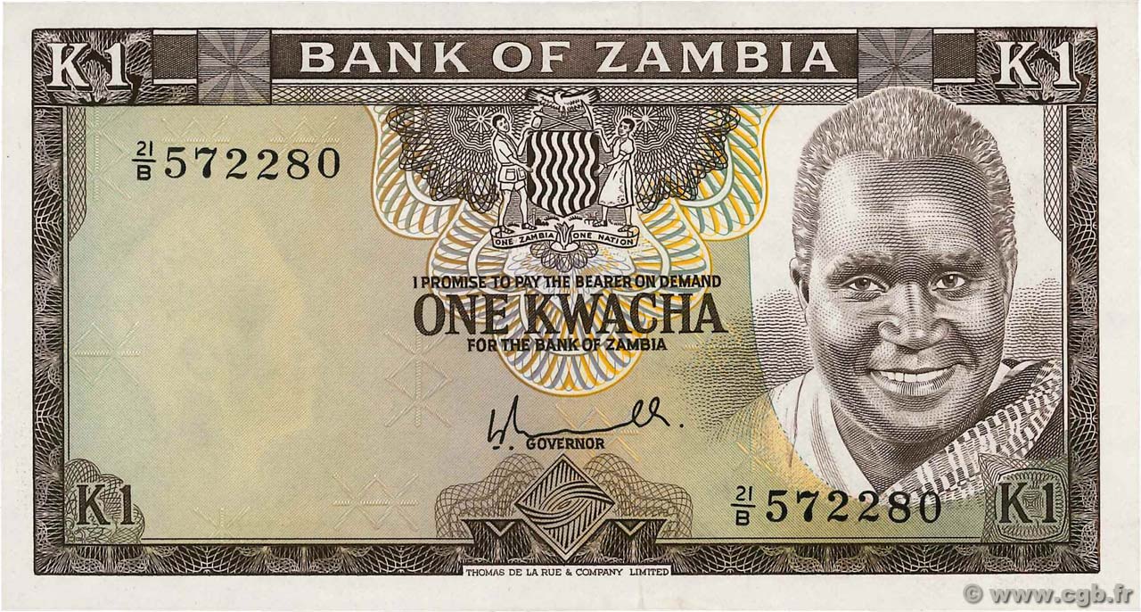 1 Kwacha ZAMBIA  1979 P.19a q.FDC