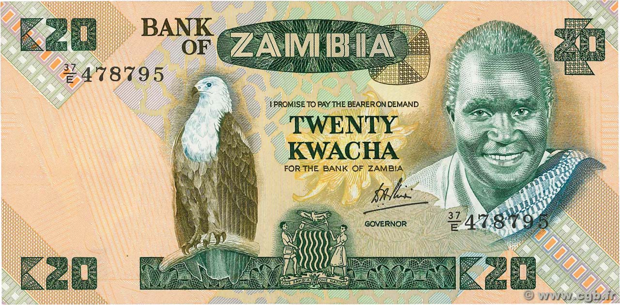 20 Kwacha SAMBIA  1980 P.27d VZ