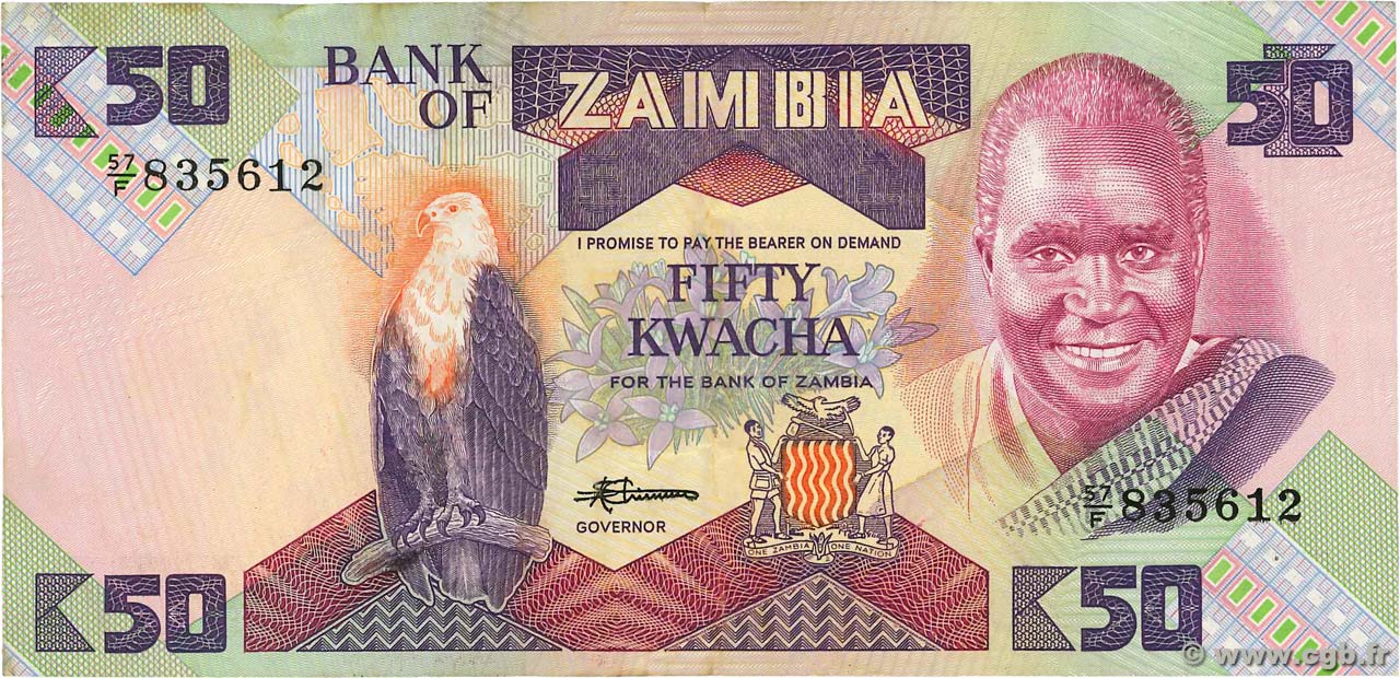 50 Kwacha ZAMBIA  1980 P.28a VF+