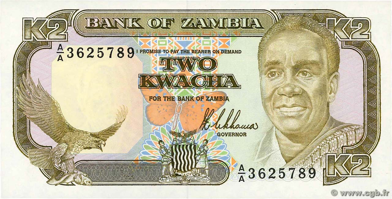 2 Kwacha ZAMBIA  1989 P.29a FDC