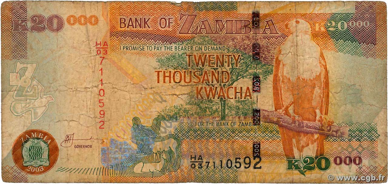 20000 Kwacha ZAMBIE  2003 P.47a B