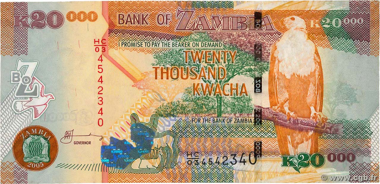 20000 Kwacha ZAMBIE  2005 P.47b TTB+