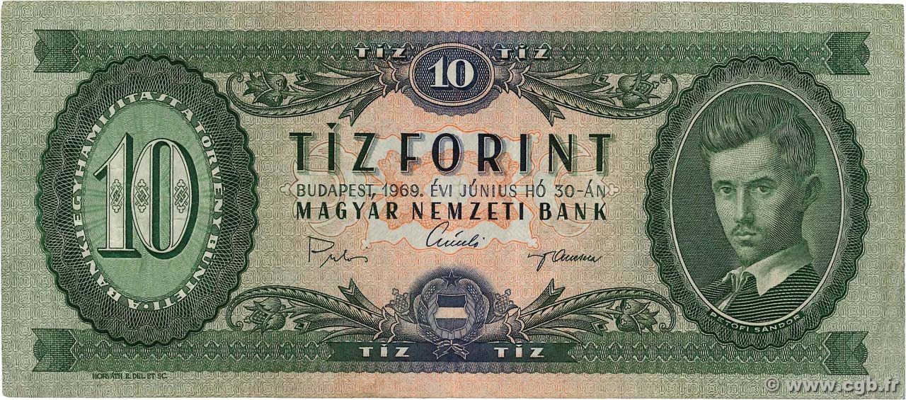 10 Forint HUNGRíA  1969 P.168d MBC