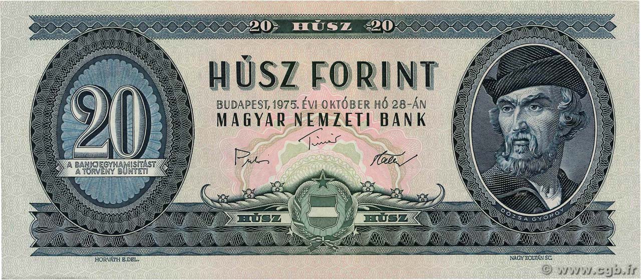 20 Forint UNGHERIA  1975 P.169f SPL