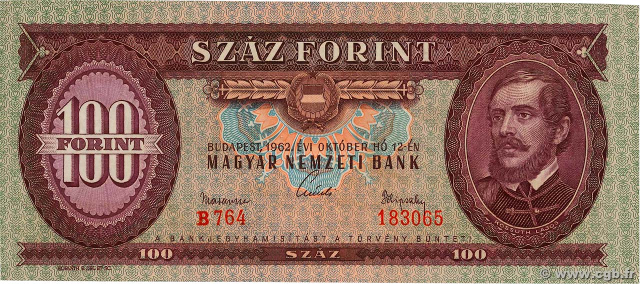 100 Forint HONGRIE  1962 P.171c pr.NEUF
