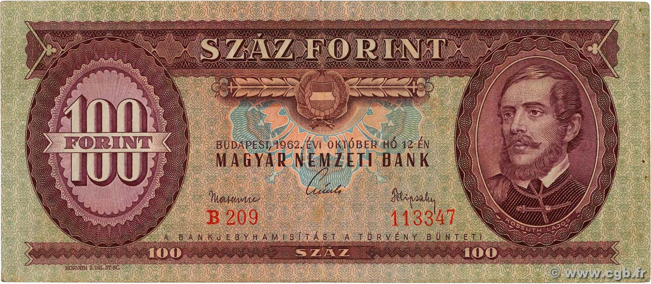 100 Forint HONGRIE  1962 P.171c TTB