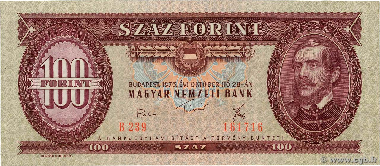 100 Forint HONGRIE  1975 P.171e SUP