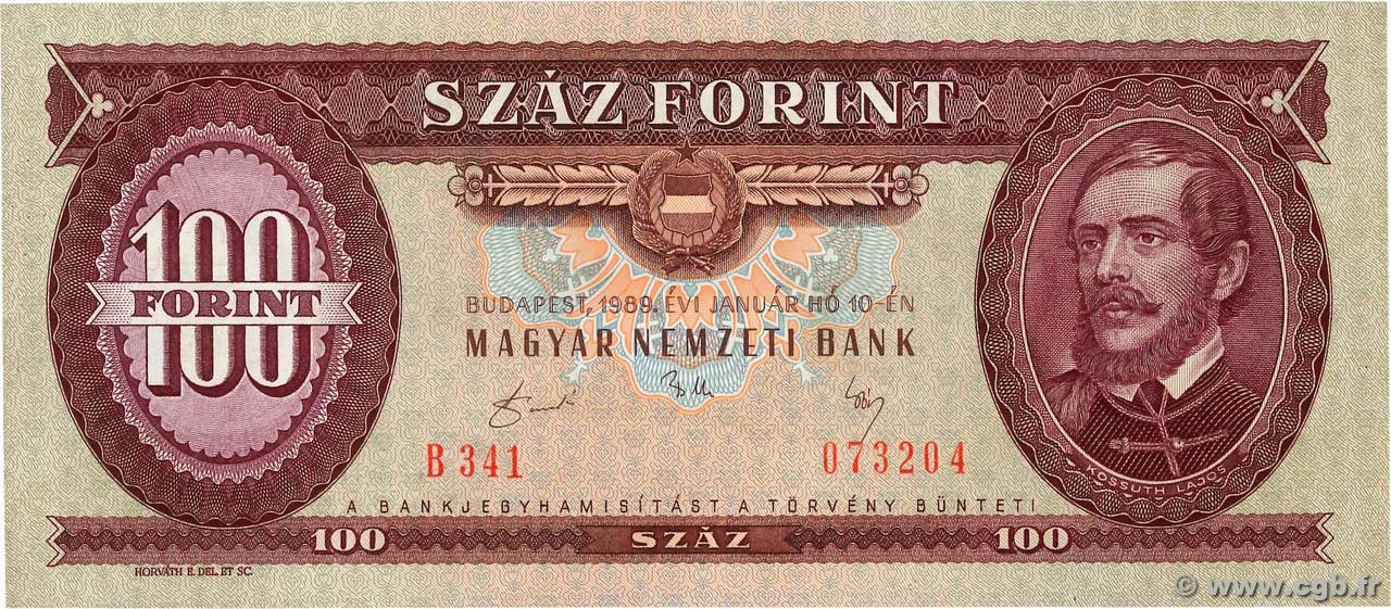 100 Forint HUNGARY  1989 P.171h UNC