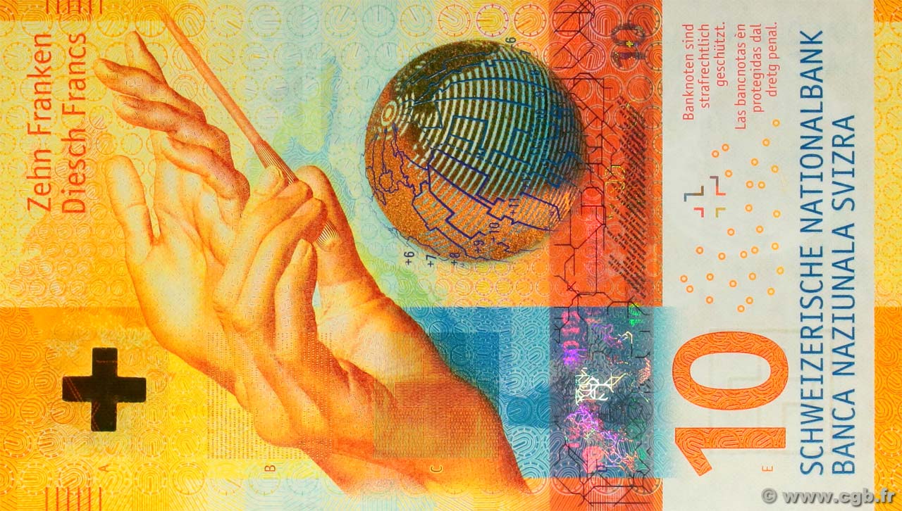 10 Francs SWITZERLAND  2016 P.75b UNC