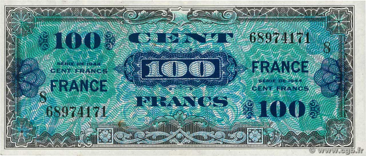 100 Francs FRANCE FRANCIA  1945 VF.25.08 EBC
