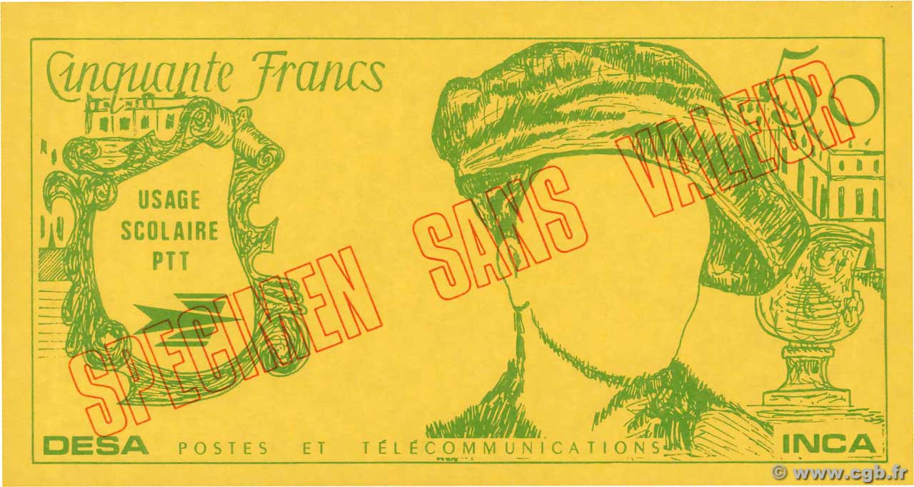 50 Francs QUENTIN DE LA TOUR Scolaire FRANCE régionalisme et divers  1976 F.(67) NEUF