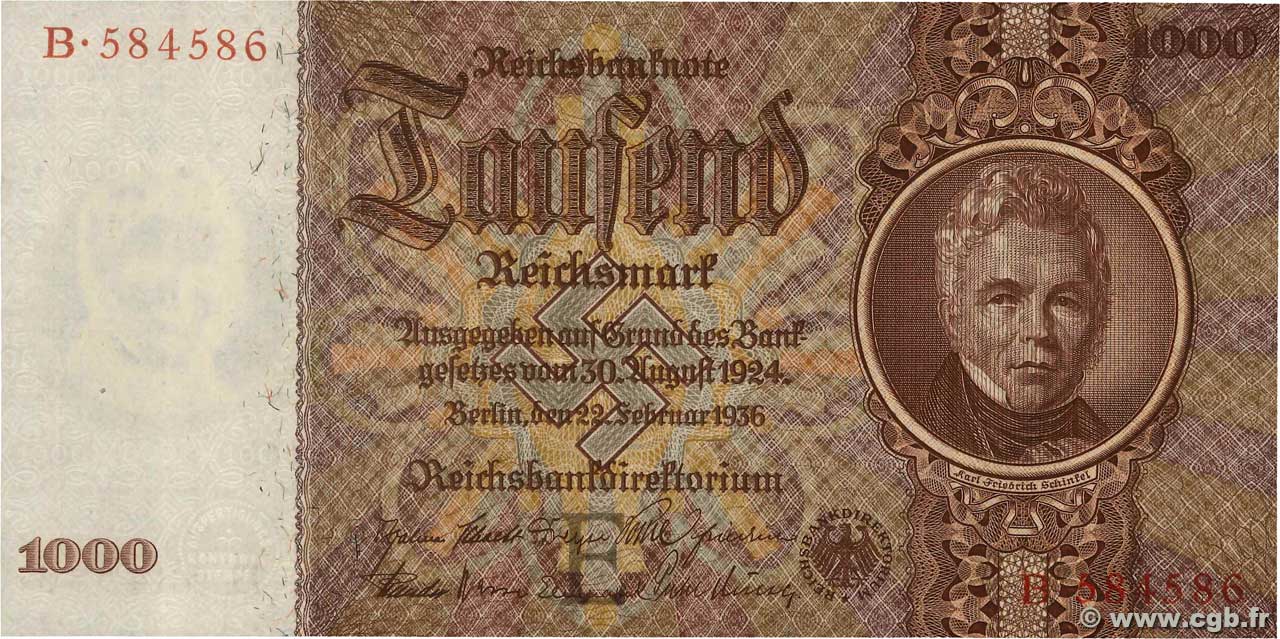 1000 Reichsmark ALLEMAGNE  1936 P.184 pr.NEUF