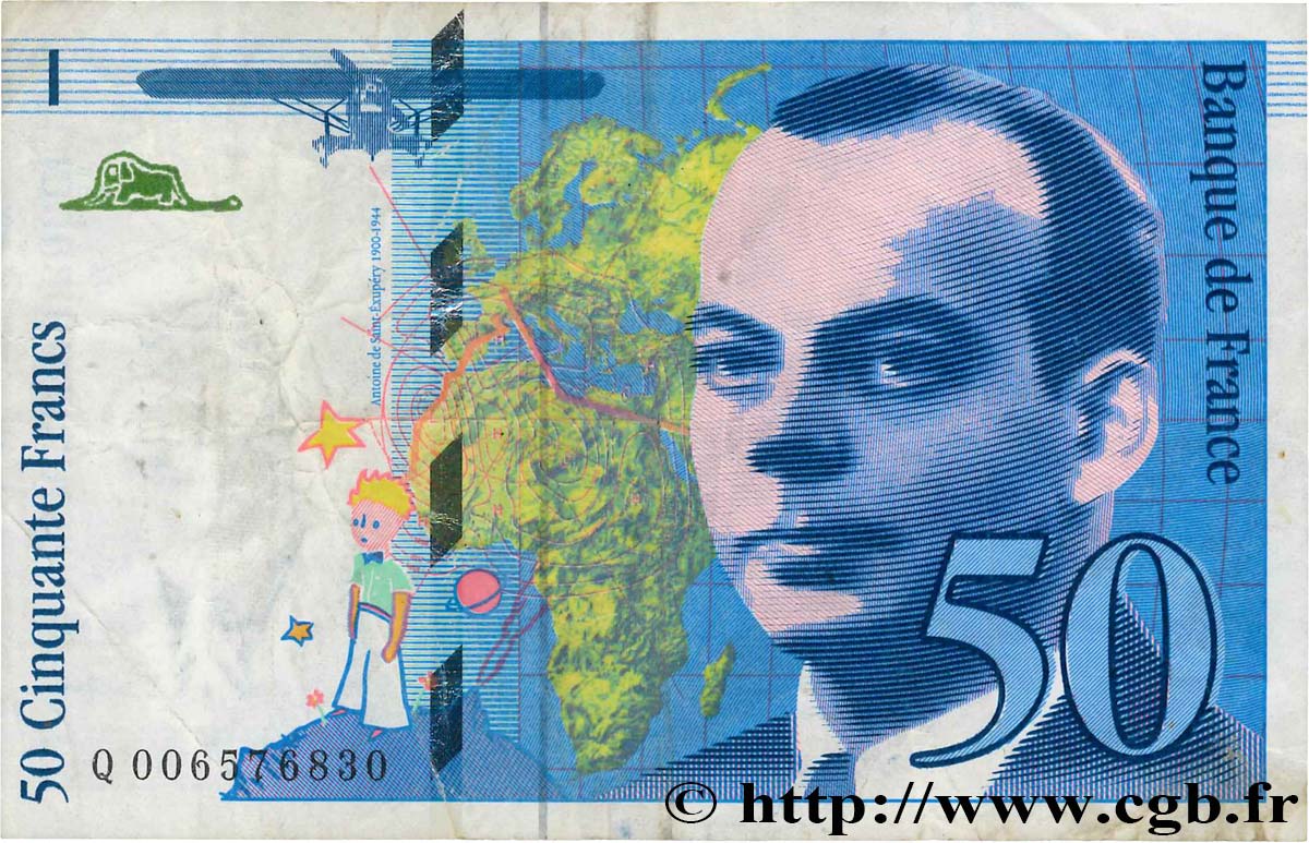 50 Francs SAINT-EXUPÉRY FRANKREICH  1993 F.72.02 S