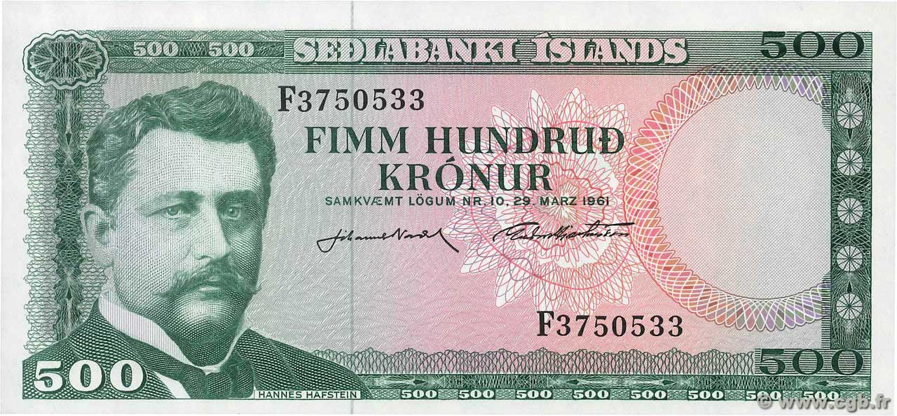 500 Kronur ISLANDIA  1961 P.45a SC+