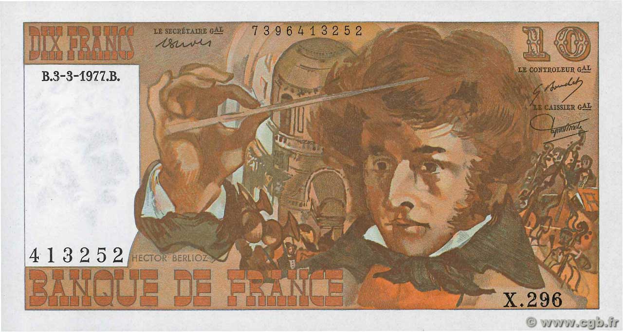 10 Francs BERLIOZ FRANCE  1977 F.63.21 pr.NEUF