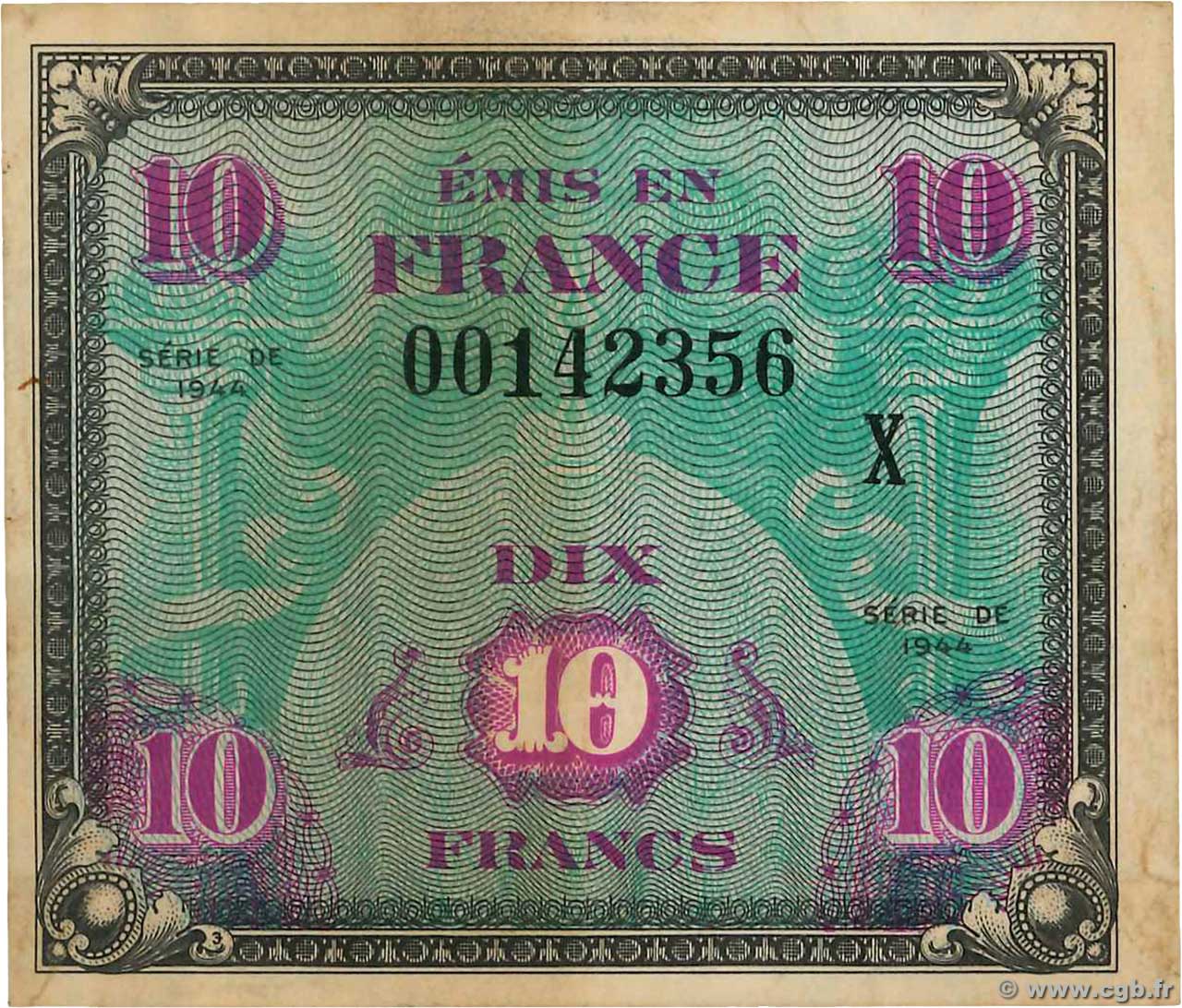10 Francs DRAPEAU FRANKREICH  1944 VF.18.02 fSS