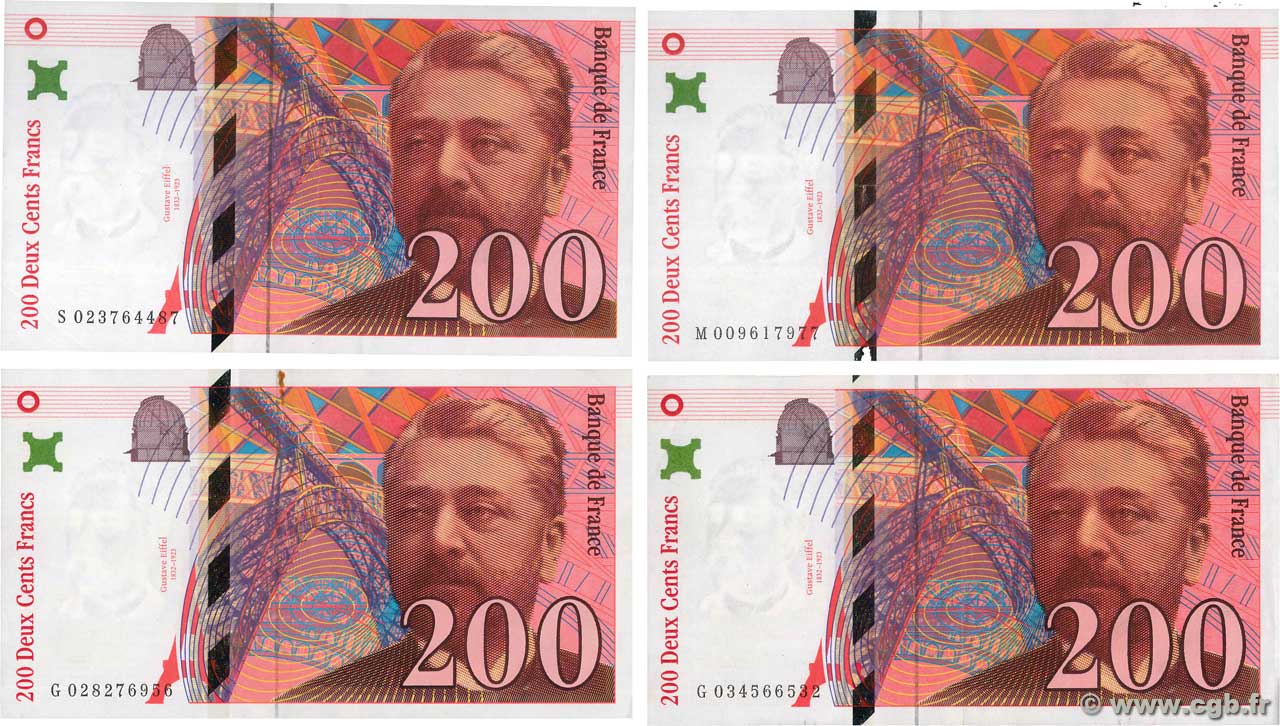 200 Francs EIFFEL Lot FRANKREICH  1996 F.75.02 SS
